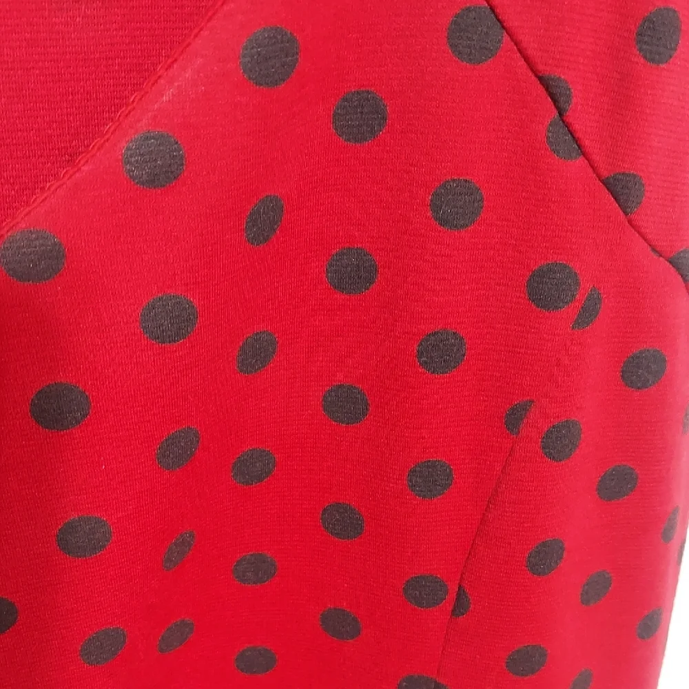 Red Polka Dot Midi Dress - Picture 4 of 10